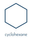 Cyclohexane chemical solvent molecule. Skeletal formula. Royalty Free Stock Photo