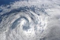 Cyclone clouds, eye of storm. Royalty Free Stock Photo