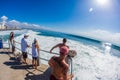 Cyclone Swells Surfing Jump Zone Royalty Free Stock Photo