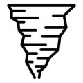 Cyclone tornado icon, outline style