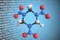 Cyclonite scientific molecular model, 3D rendering Royalty Free Stock Photo