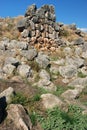 The cyclopean walls of Tiryns - Peloponnese. Royalty Free Stock Photo