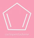 Cyclopentadiene molecule. Skeletal formula. Royalty Free Stock Photo