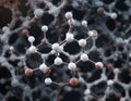 cyclopentane showing carbon and hydrogen atoms Royalty Free Stock Photo