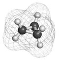 Cyclopropane cycloalkane molecule. Used as anaesthetic.