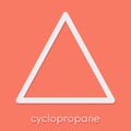 Cyclopropane cycloalkane molecule. Used as anaesthetic. Skeletal formula. Royalty Free Stock Photo