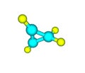 Cyclopropene molecular structure on white background Royalty Free Stock Photo