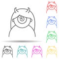 Cyclops Halloween multi color style icon. Simple thin line, outline of halloween icons for ui and ux, website or mobile