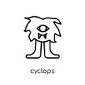 Cyclops icon. Trendy modern flat linear vector Cyclops icon on w