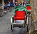 Cyclos parking on the main street in Hoi An, Vietnam