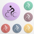 Cyclotourism badge color set icon. Simple glyph, flat vector of sport icons for ui and ux, website or mobile application