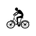 Cyclotourism silhouette. cycling simple isolated icon Royalty Free Stock Photo