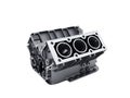 cylinder block from car with v6 engine 3d render on a white no s