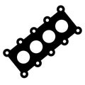 Cylinder block icon on white background. Spare parts for motor repair sign. Engine gaskets symbol. flat style