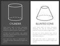 Cylinder and Blunted Cone Geometric Shapes Simple Royalty Free Stock Photo