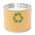 Cylinder container with recycle symbol Royalty Free Stock Photo