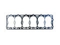 6-cylinder engine block head gasket on an isolated white background