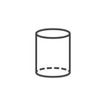 Cylinder geometrical figure outline icon