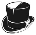 Cylinder hat icon. Black vintage gentleman cap. Magic symbol