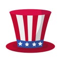 Cylinder hat icon flat style. 4th july concept. Isolated on white background. Vector illustration. Royalty Free Stock Photo