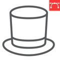 Cylinder hat line icon, clothing and classic, gentelman hat sign vector graphics, editable stroke linear icon, eps 10. Royalty Free Stock Photo