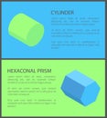 Cylinder and Hexagonal Prism, Colorful Posters