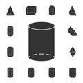 cylinder icon. Detailed set of geometric figure. Premium graphic design. One of the collection icons for websites, web design, mob Royalty Free Stock Photo