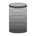 Cylinder icon. Flat linear cylinder vector icon on white background from thin line geometry. Capacity Royalty Free Stock Photo
