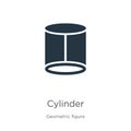 Cylinder icon vector. Trendy flat cylinder icon from geometric figure collection isolated on white background. Vector illustration Royalty Free Stock Photo