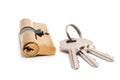 Cylinder lock with keys isolated