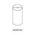 Cylinder pipe diameter geometric diagram icon