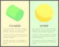 Cylinder and Sphere Posters Vector Illustration