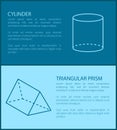 Cylinder and Triangular Prism Vector Illustration