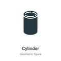 Cylinder vector icon on white background. Flat vector cylinder icon symbol sign from modern geometric figure collection for mobile Royalty Free Stock Photo