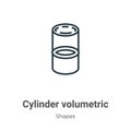 Cylinder volumetric outline vector icon. Thin line black cylinder volumetric icon, flat vector simple element illustration from Royalty Free Stock Photo