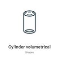 Cylinder volumetrical outline vector icon. Thin line black cylinder volumetrical icon, flat vector simple element illustration Royalty Free Stock Photo