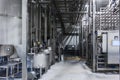 Cylinders in beverage factory. Industrial photography.