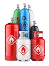 Cylinders with compressed gas Royalty Free Stock Photo