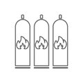 cylinders with a flammable substance icon. Element of Oil for mobile concept and web apps icon. Outline, thin line icon for