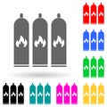 cylinders with a flammable substance multi color style icon. Simple glyph, flat vector of Oil icons for ui and ux, website or