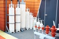 Cylinders modules for gas extinguishing Royalty Free Stock Photo