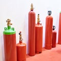 Cylinders modules for gas extinguishing Royalty Free Stock Photo