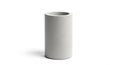 Cylindrical concrete vase with a smooth surface and small pockmarks, standing Royalty Free Stock Photo