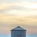 Cylindrical container against cloudy sky in Utah