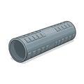 A cylindrical foam roller, depicted in gray, features a textured surface with raised Royalty Free Stock Photo
