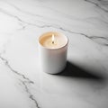 Cylindrical holder, and its gentle flame casts a soft shadow Royalty Free Stock Photo
