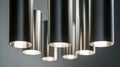 Cylindrical metal ceiling lights in modern interior design concept Royalty Free Stock Photo