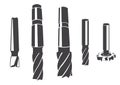 A set of various cylindrical milling cutter