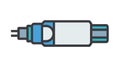 Cylindrical Object with Connectors Outline Icon for Component, vector design Generative AI Royalty Free Stock Photo
