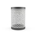 Cylindrical Object with Perforated Pattern and Dark Gray Caps on White Background cylinder Royalty Free Stock Photo